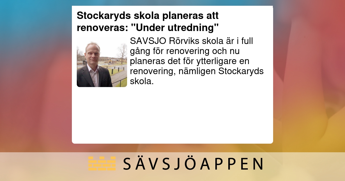 Stockaryds skola - Sävsjö kommun
